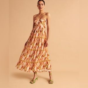 Abercrombie NWT Drama Halter Maxi Dress size XL